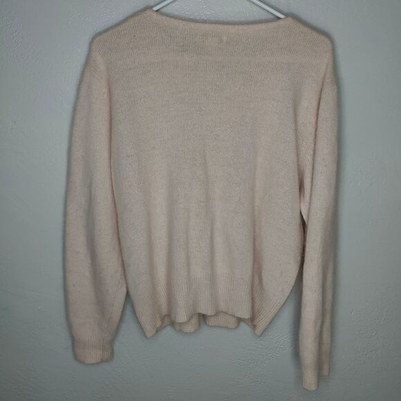 Yarn Works Lambs Wool RabbitâHairâBlendâBabyâPinkâButtonâDownâSweater - Picture 3 of 11